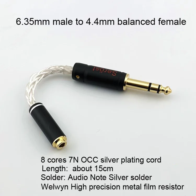 HIFI 7N OCC 6,5 мм «папа» на 4-контактный XLR 4,4 мм «мама» 20 Ом30 Ом50 Ом75 Ом100 Ом150 Ом200 Ом300 Ом разъем адаптера импеданса (art.: 3920ca2d12482) - 3920ca2d12482