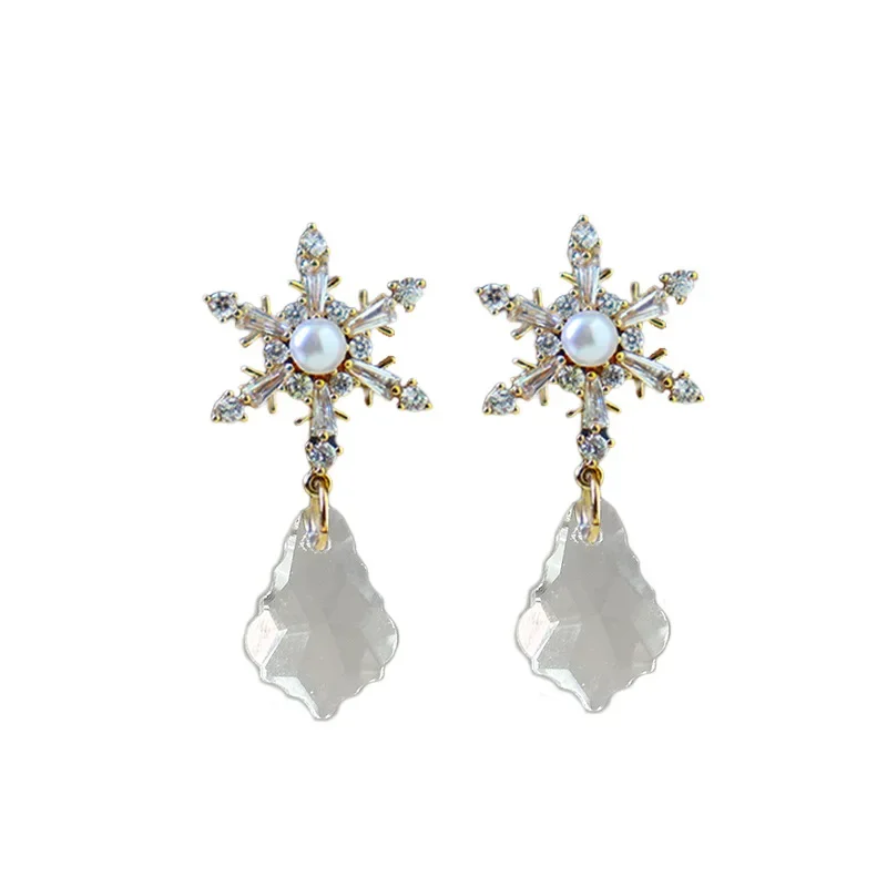 Элегантные серьги для восхождения с жемчугом в стиле Ins модные из серебра 925 пробы