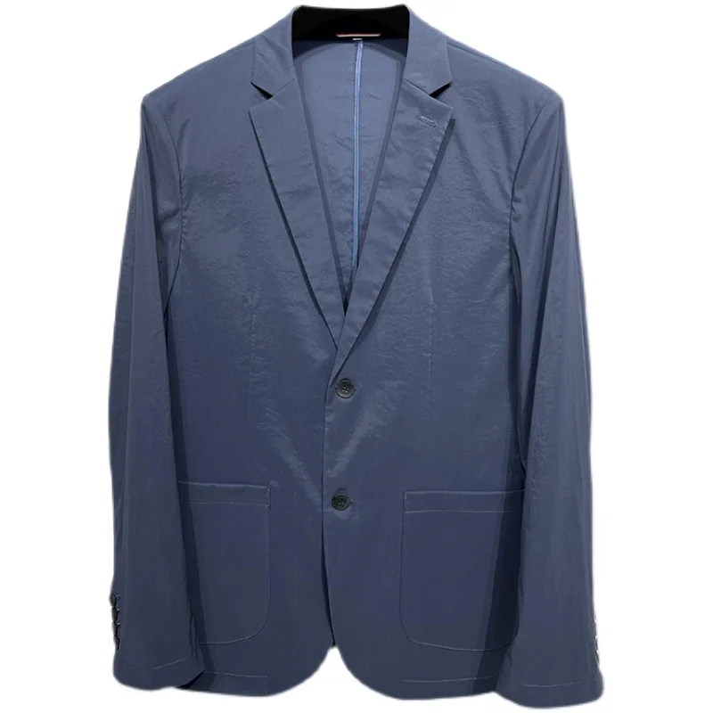 Тонкий однотонный маленький костюм мужской деловой повседневный верхняя одежда