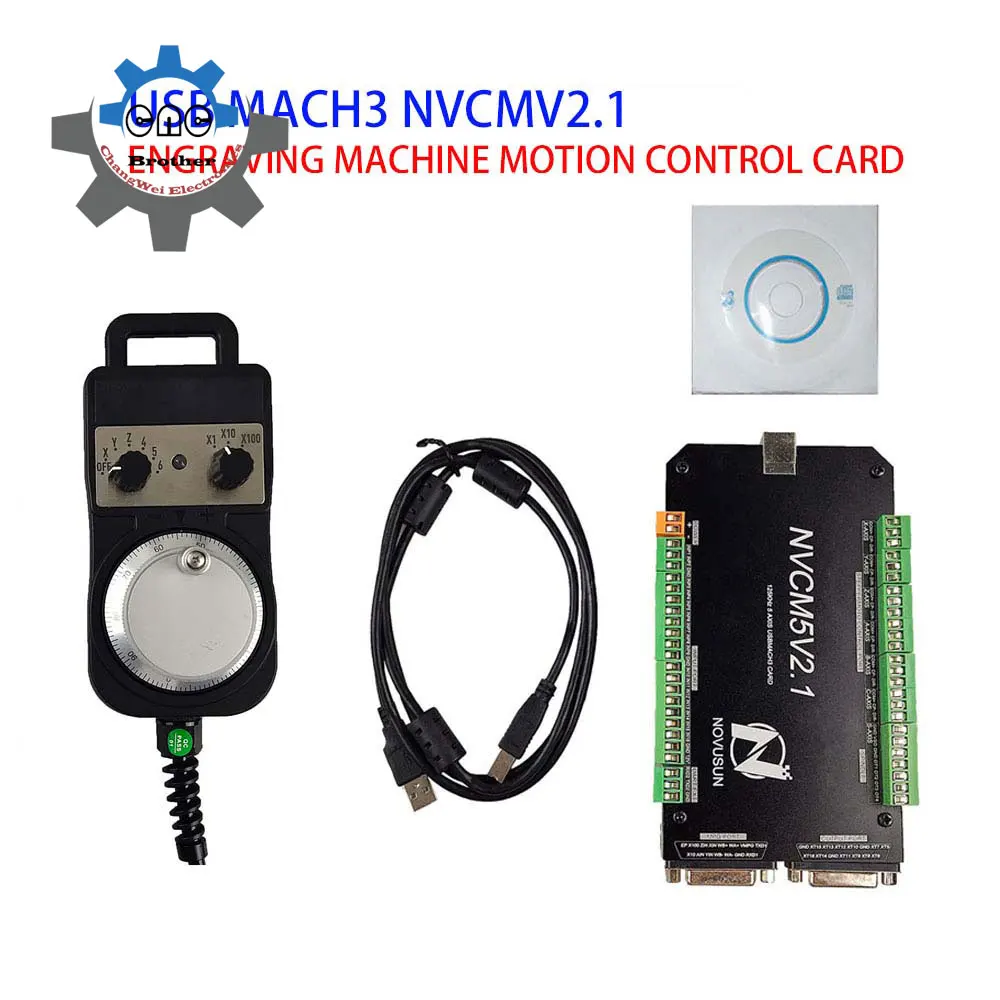 NVCM MACH3 CNC Controller USB Interface Board For Stepper Motor Brand New 3-Axis 4-Axis 5-Axis 6-Axis+Electronic Handwheel