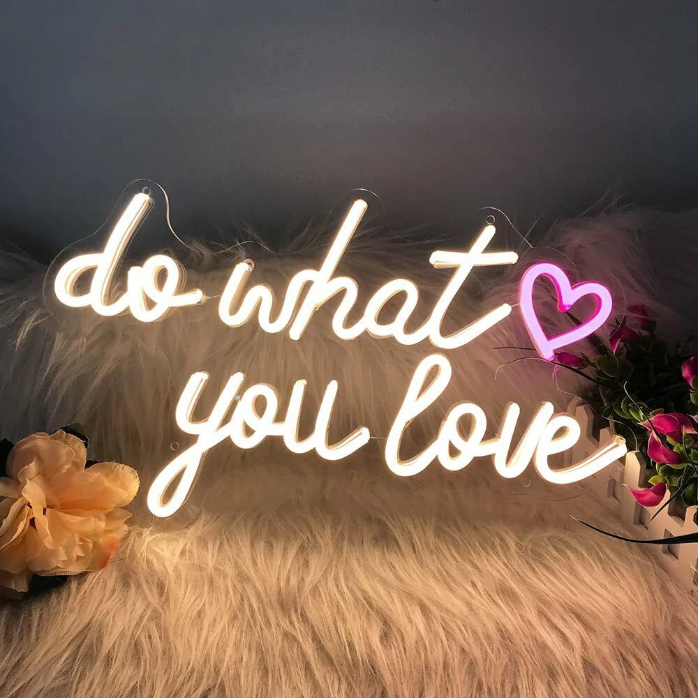 Do What You Love Neon LED Signs Lights Wedding Birthday Bachelorette Party Family Bedroom Shop Bar Room Wall Decoration