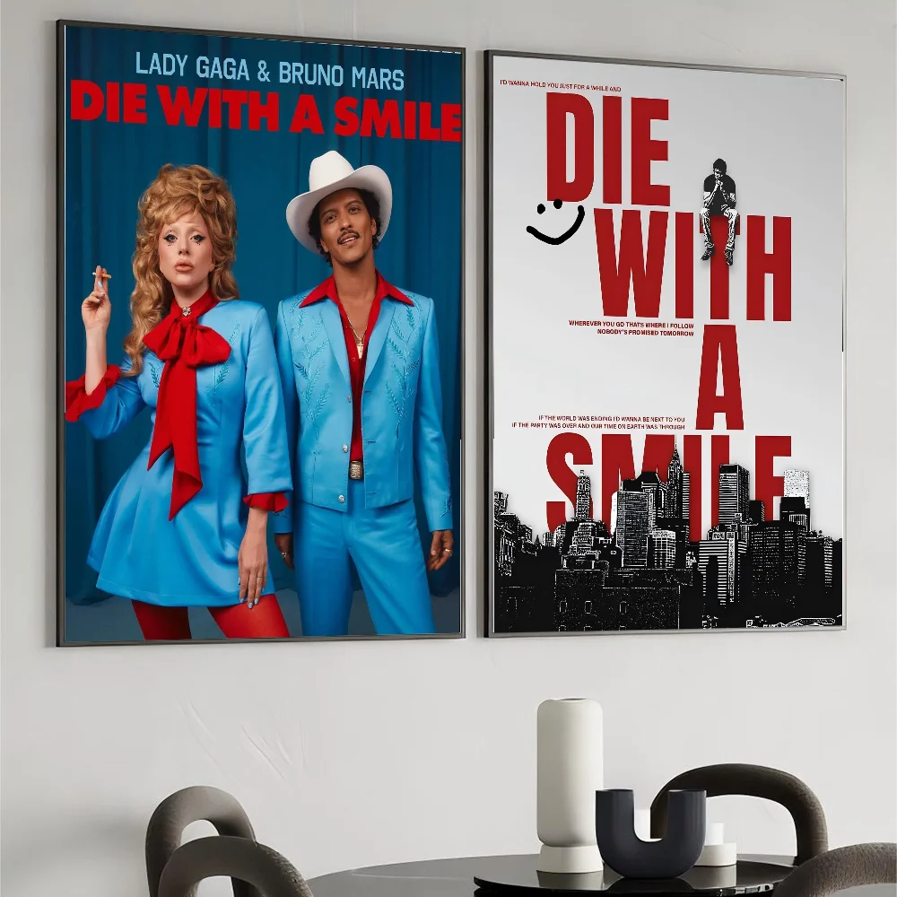 Плакат L-Lady G-Gaga B-Bruno M-Mars Die с улыбкой настенное искусство домашний декор комнаты