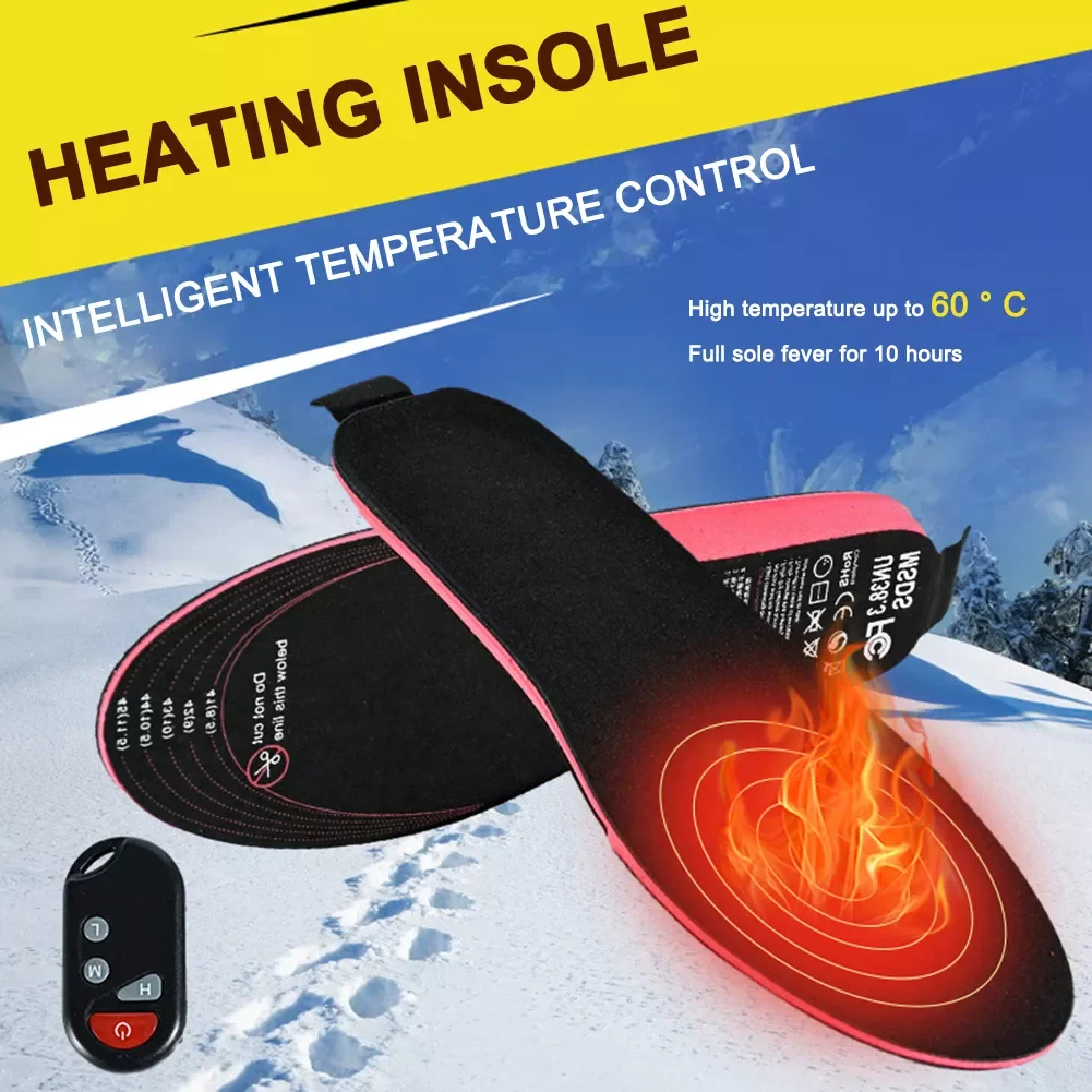 

NEW2023 2200mAh EVA Unisex Heated Insoles LED Wireless Remote Control Thermal Rechargeable Heating Warm Pad For Winter Sports