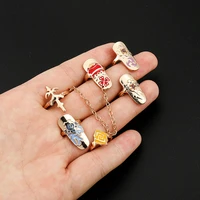5pcslot nails rings game genshin impact ring sets jewelry trendy enamel anime fingernails accessory protect nail deco for girl