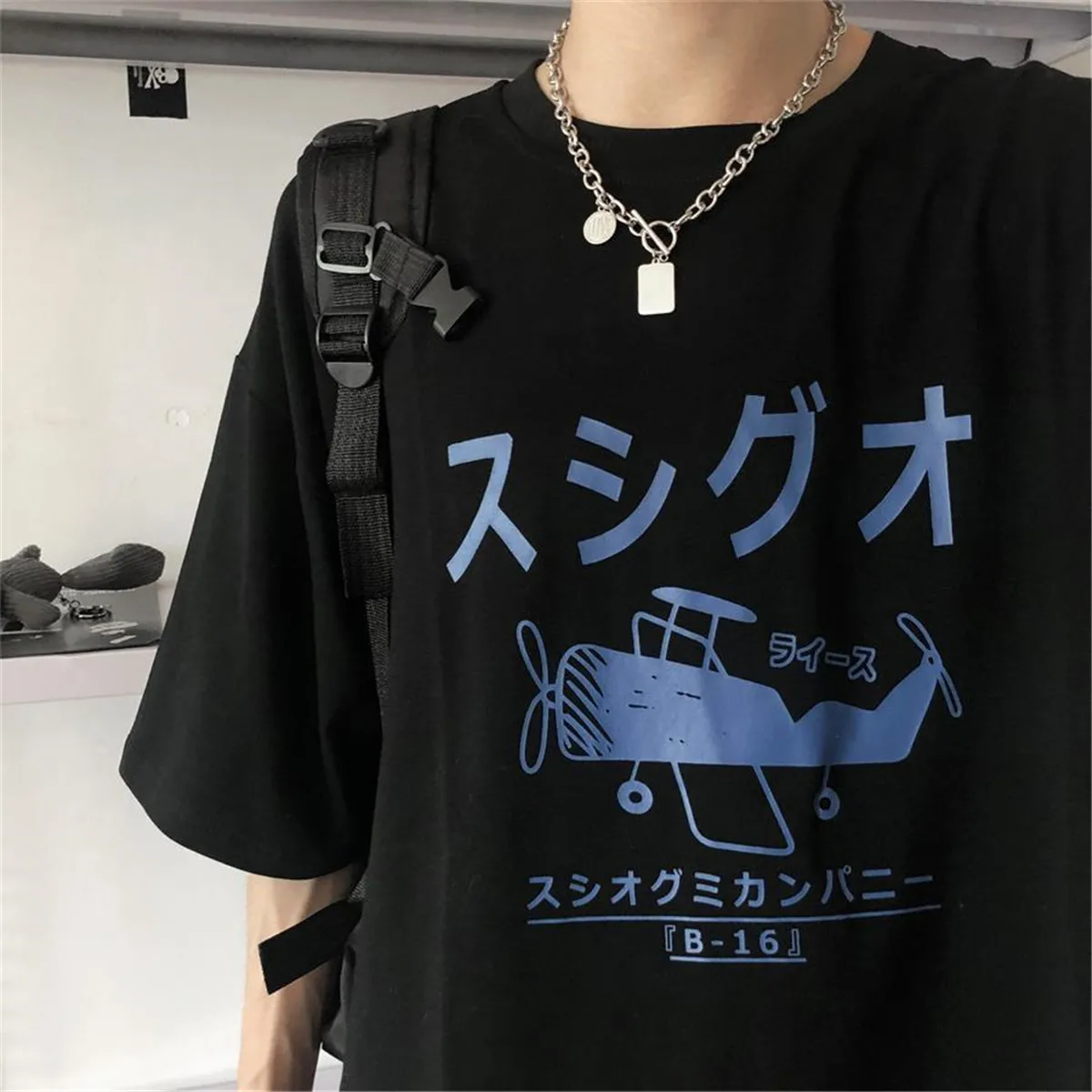 Футболка мужская с принтом медведя винтажная уличная одежда в японском стиле