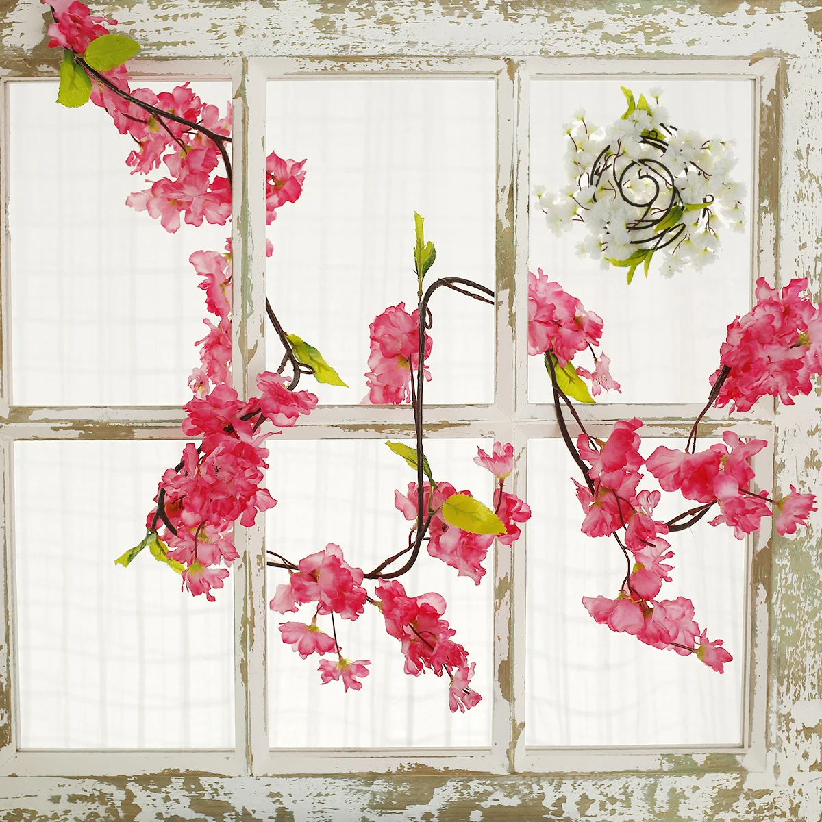 

Искусственная вишневая Цветущая лоза, Реалистичная имитация цветущего Вишни из ротанга, не выцветает, искусственная Цветущая лоза, многоразовая искусственная лоза