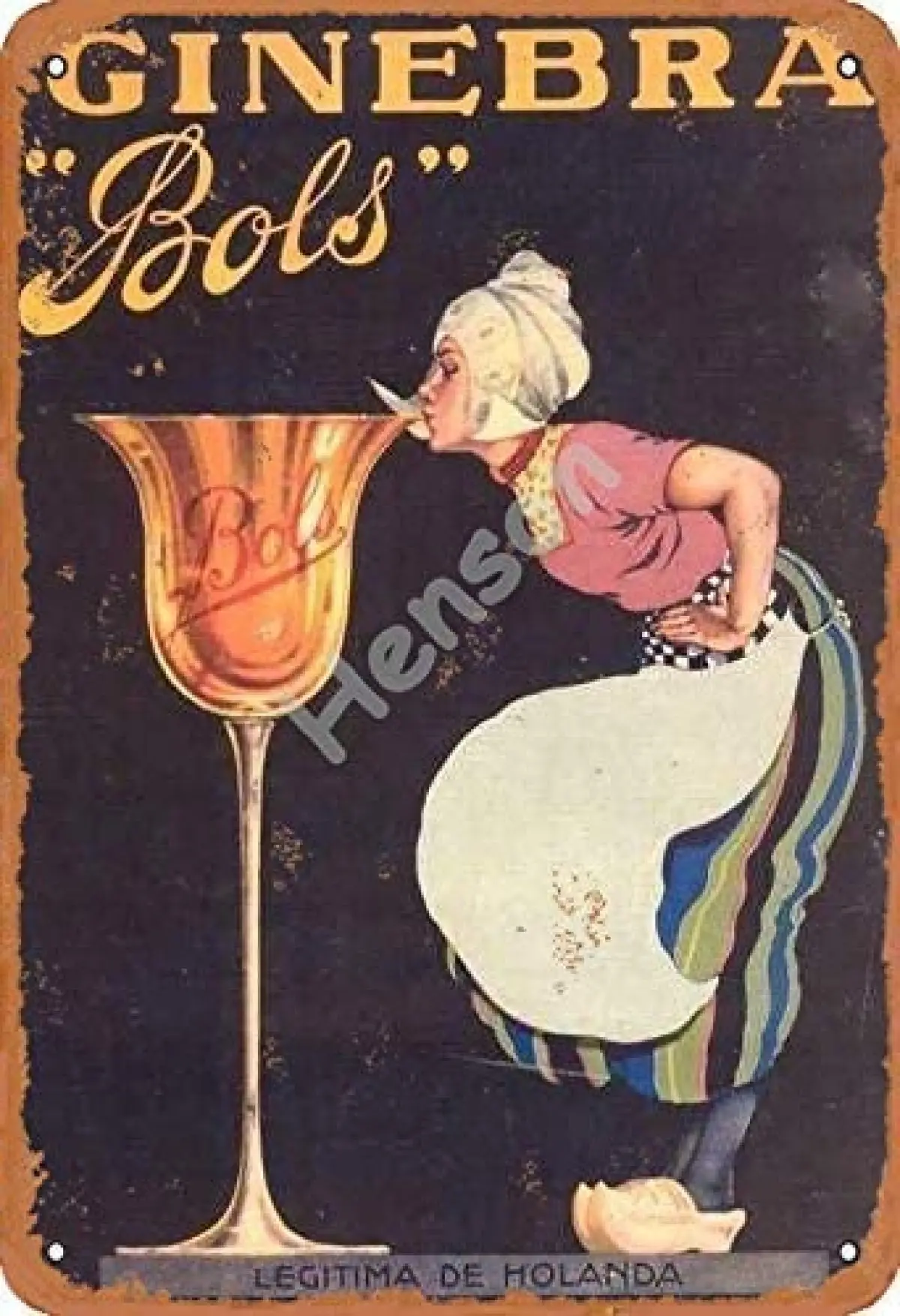 

Ginebra Bols Vintage Tin Sign Art Iron Painting Rusty Poster Decoration Aluminum plaque