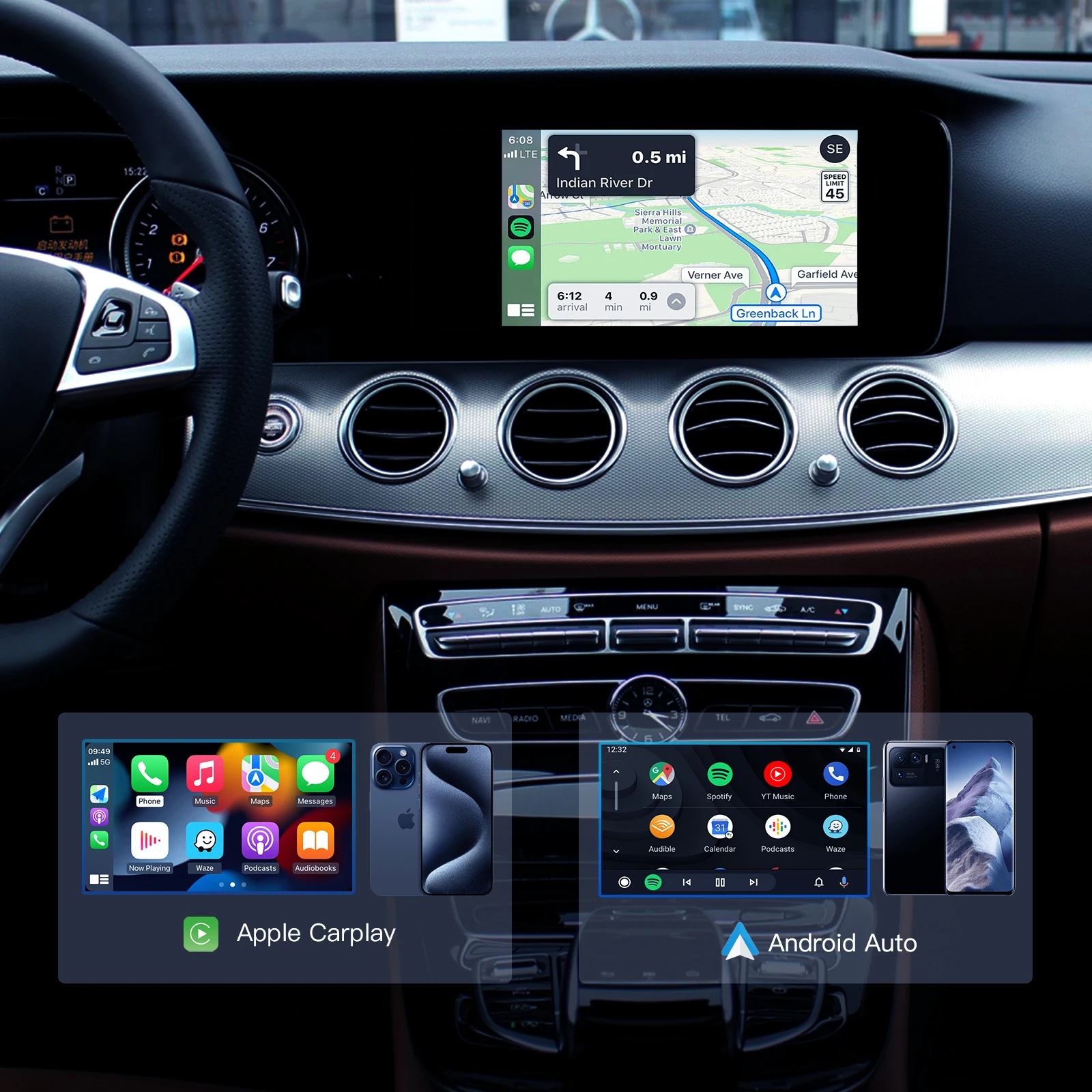 Фото CARABC для Mercedes Benz NTG4.5 4.7 System A B C CLA CLS GLA GLK SLK ML GL Беспроводной адаптер CarPlay Android Auto Module №2