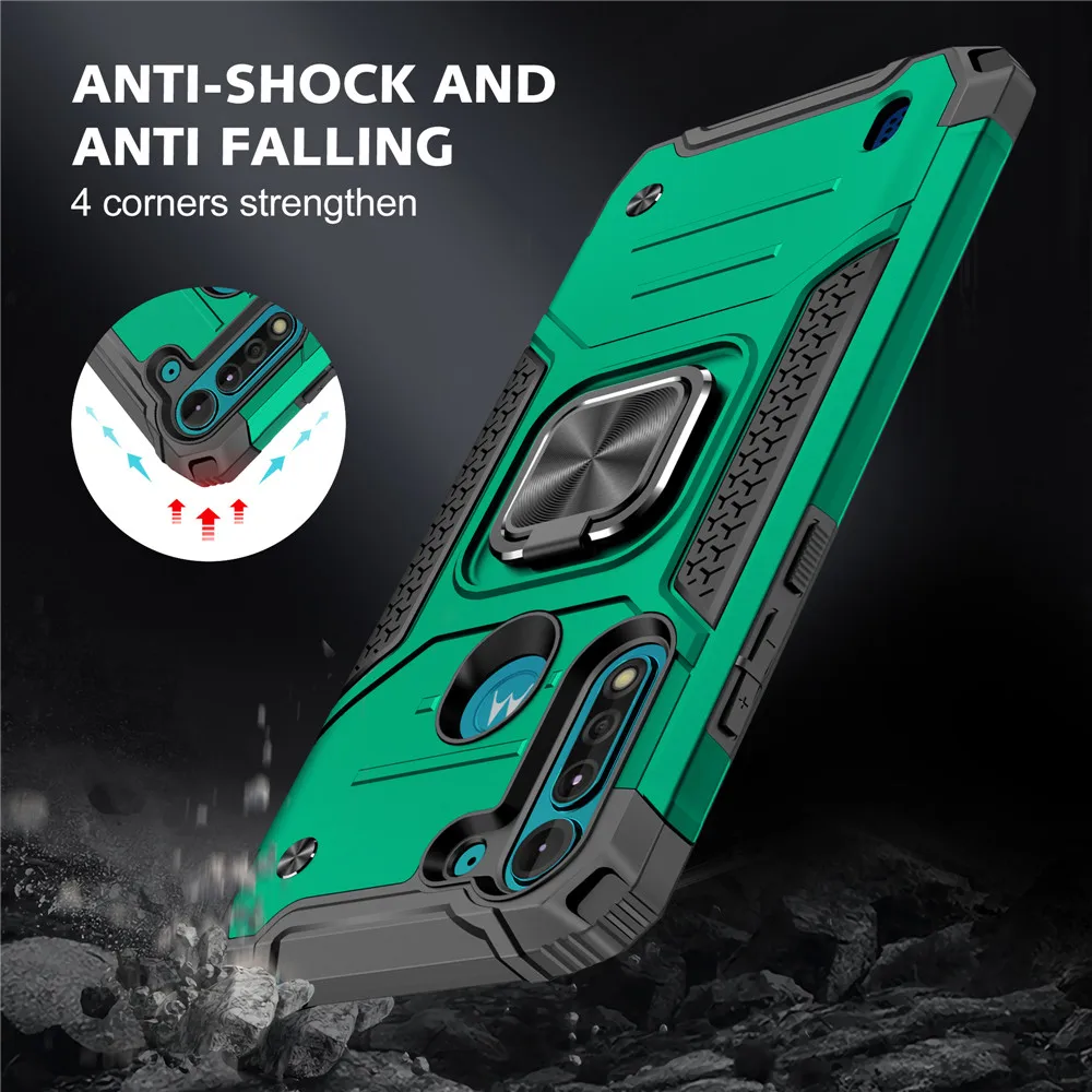 

For Moto G8 Power Lite Case For Motorola Moto G8 Power Lite Luxury Shockproof Car Holder Ring Cover for Moto G9 Plus G9 Play