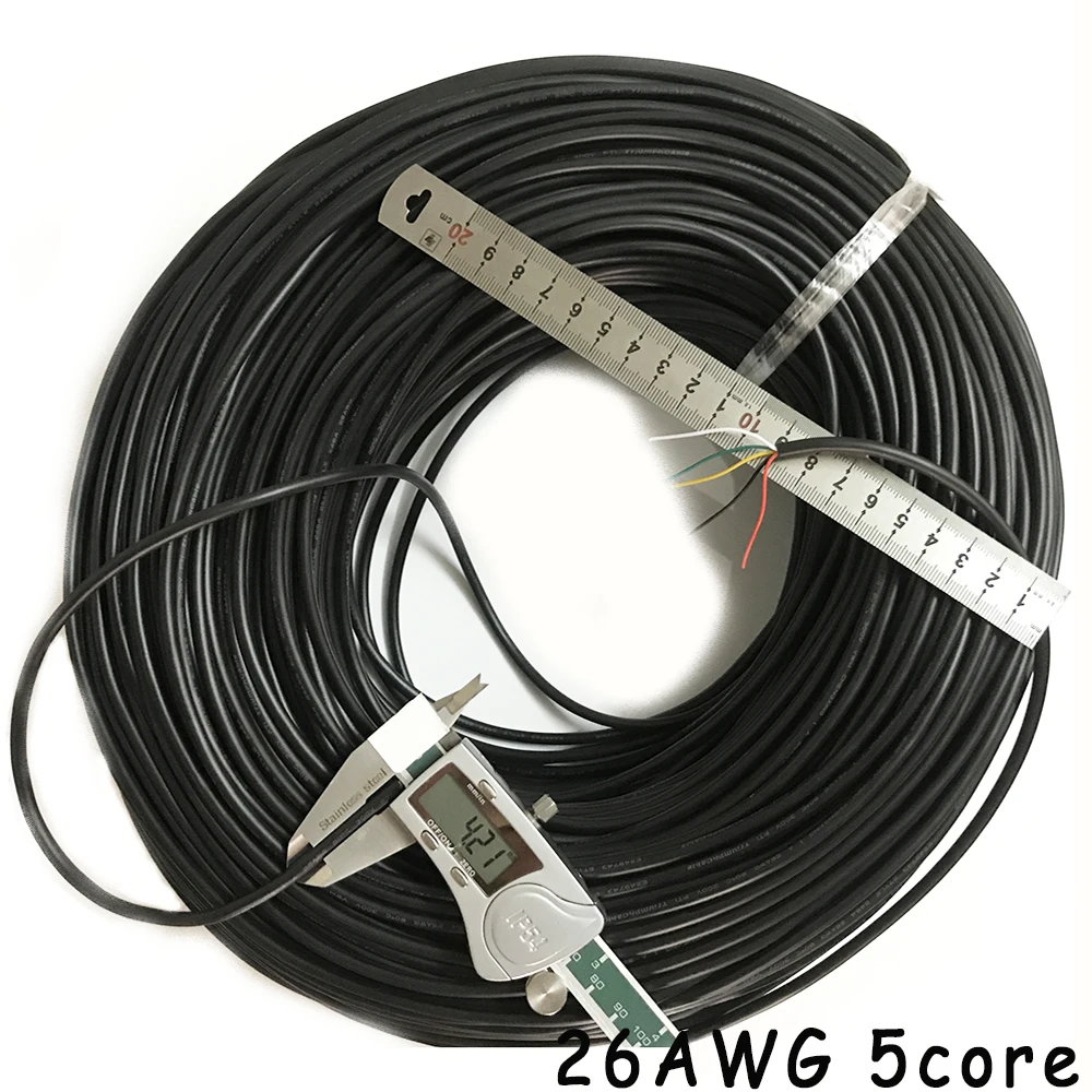 Фото Кабель для передачи данных, провод заряда 26AWG, 10 метров, с луженым покрытием из бескислородной меди, 2 ядра, 3, 4, 5, 6, 7, 8, 9, 10 ядер №4