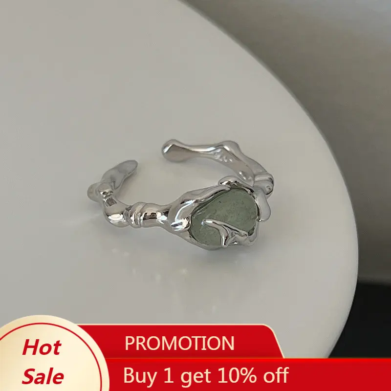 

925 Sterling Silver Stacked Wear Geometrically irregular bamboo knots Opening Ring Adjustable for Women Fashion Jewelry Party