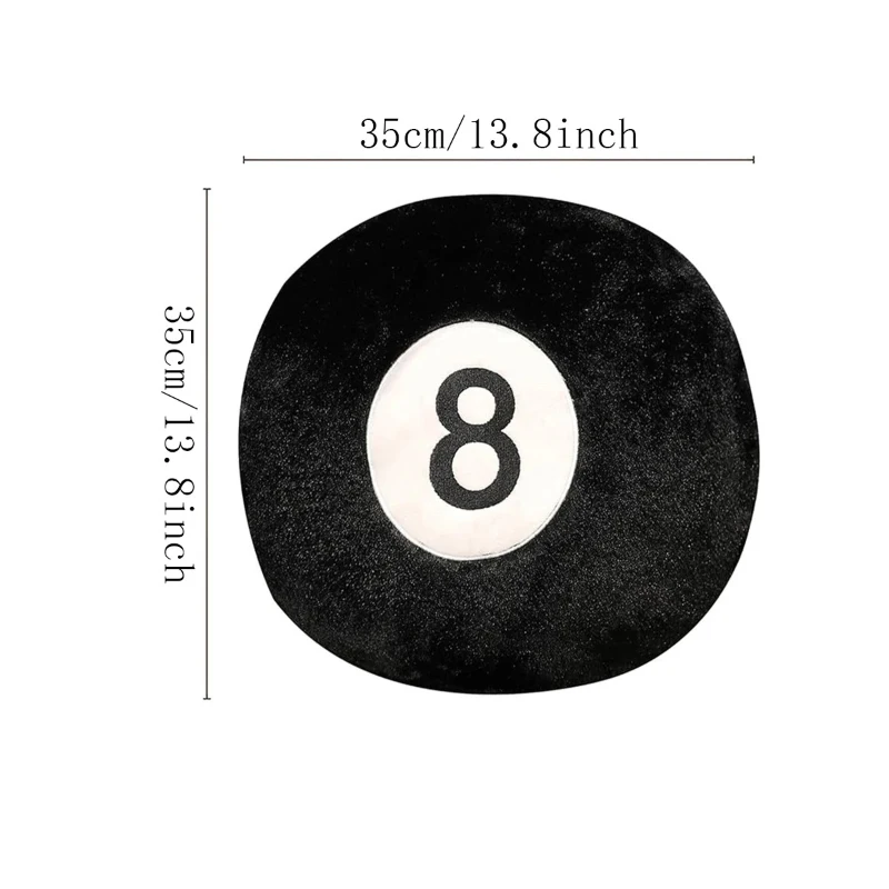 

1 шт. черная подушка для бильярда с 8 шарами, мягкая круглая подушка для домашней кровати, дивана, декоративная подушка в подарок или лучший выбор для дома