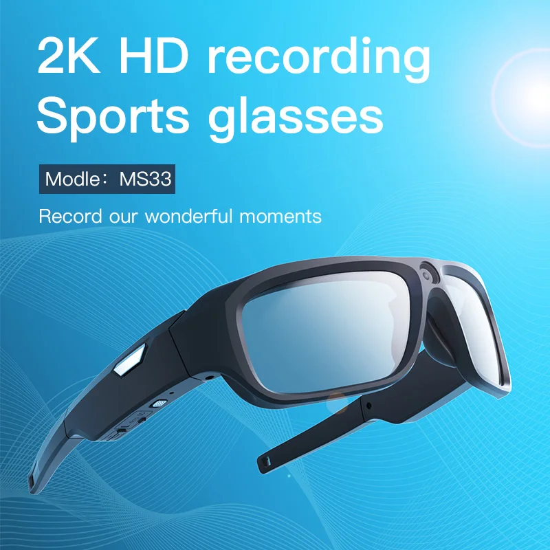 Camera Glasses Video Sunglasses,2K Full HD Video Recording Camera,Shooting Camera Glasses For Cycling,Hiking,Fishing,Hunting