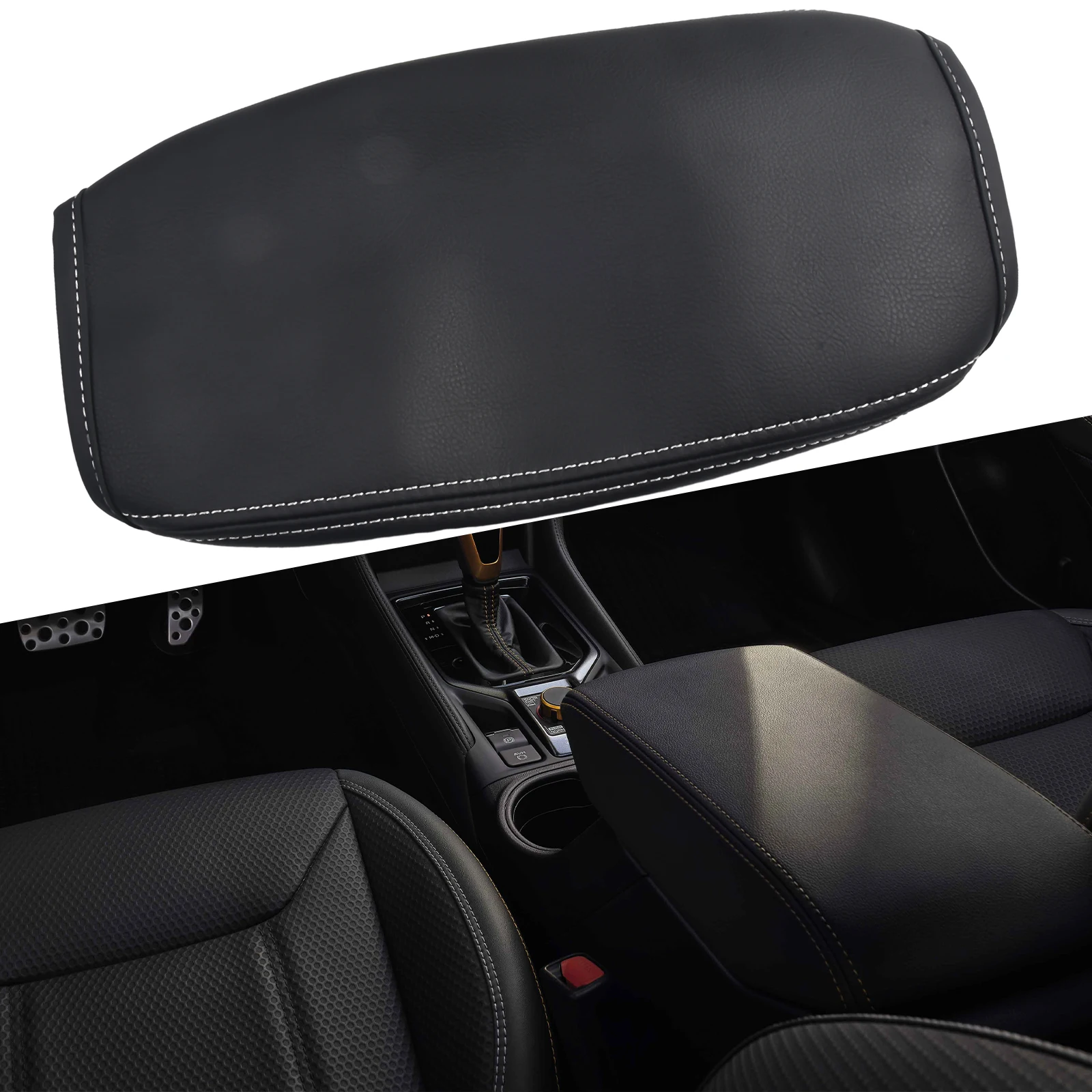 

Black Car Center Console Lid Armrest Cover For Forester 2019-2023 High Quality Microfiber Leather Armrest Cover Trim Accessories