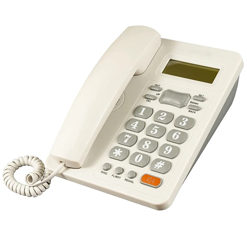 1 Piece Dual Interface Wired Telephone With Caller Identification For Office (White)