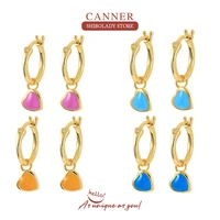 canner colorful hearts earrings silver 925 earring for women drop earrings huggie cute 18k fine jewelry 2022 trend dripping oil