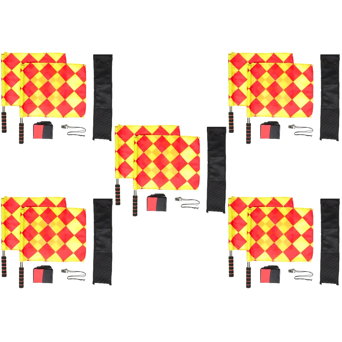 

5 Sets Referee Banner Red Suits Whistle Soccer Supplies Utensils Signal Flags Foam Yellow Cards Sports