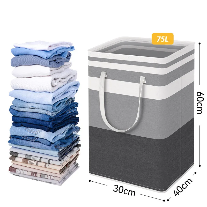 

Large Capacity Waterproof Cotton Linen Dirty Clothes Basket Simplified Clothes and Sundries Storage Box Foldable Storage Bag