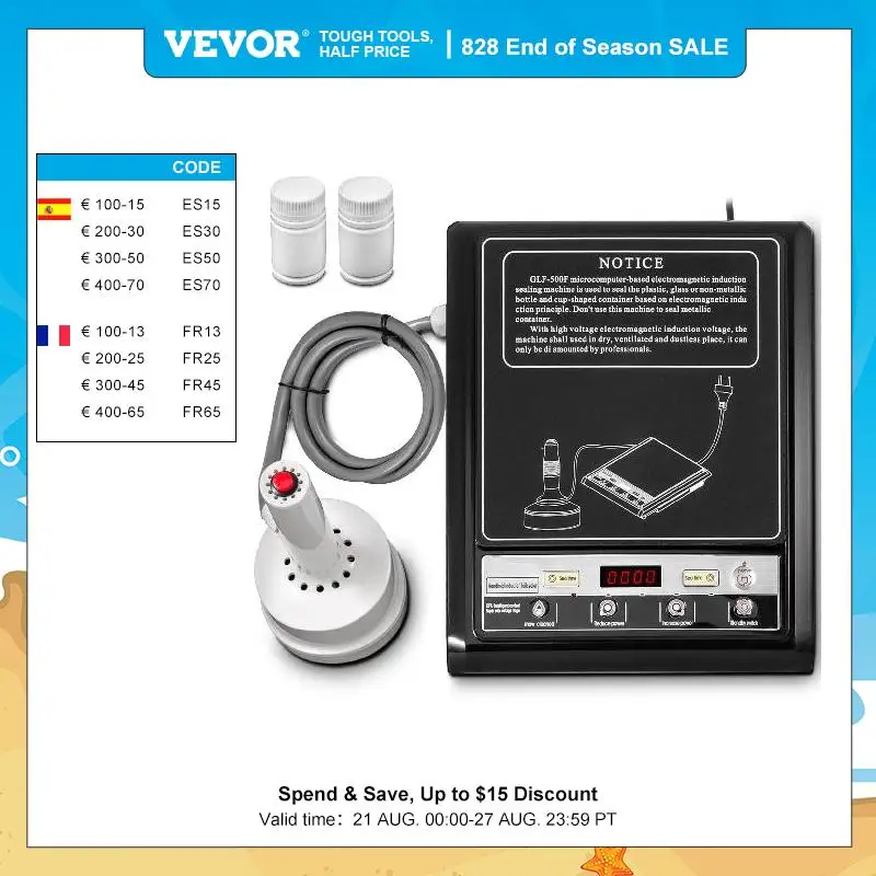 VEVOR 110V Handheld Induction Sealer Bottle Cap Foil Electro