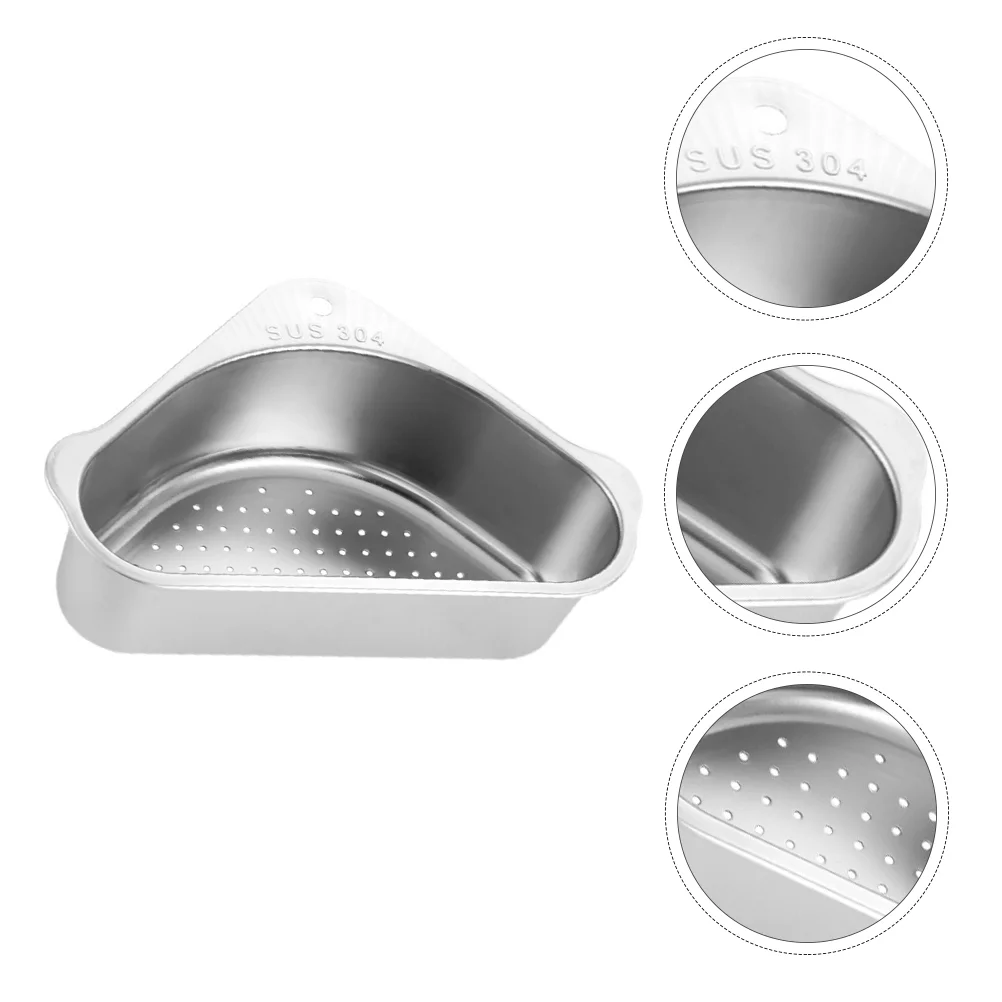 

1 Set of Kitchen Brush Holder Sink Stainless Basket Sink Sponge Holder Bathroom Holder Fruit Washing Basket
