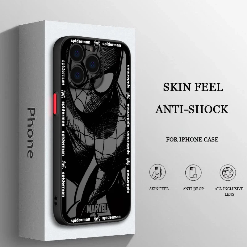 Мстители Человек-паук железный человек для iPhone 15 14 13 12 Mini 11 XS XR X 8 7 Pro Max Plus матовый
