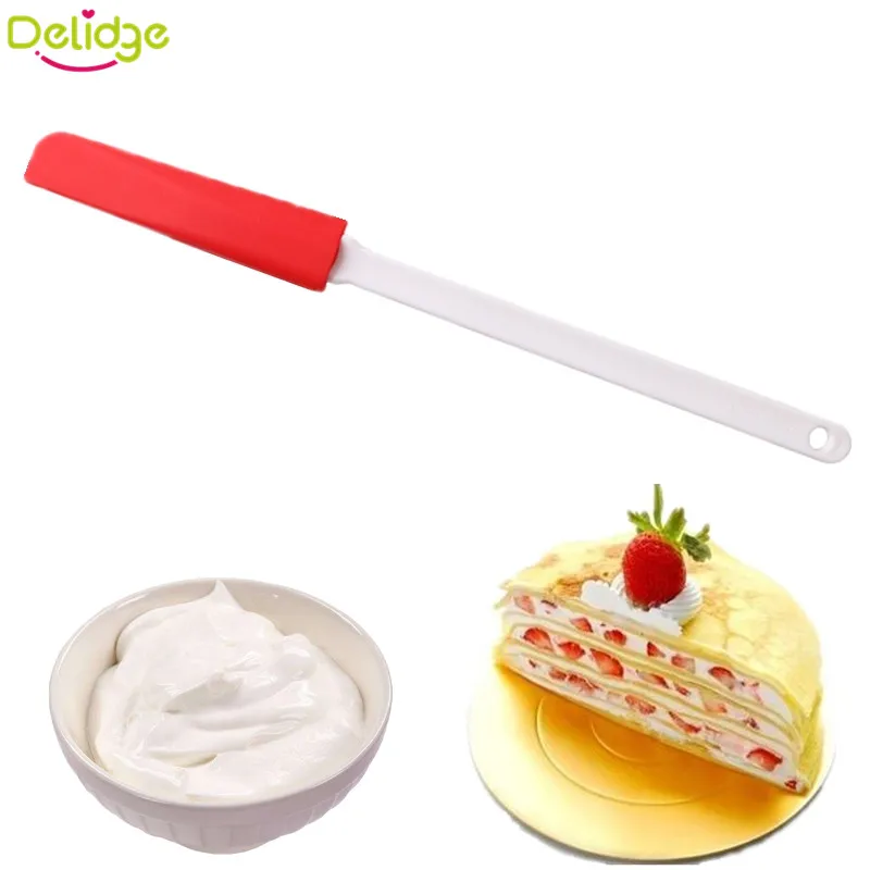

1 шт. скребок для крема силиконовый крем Шоколадный торт тысячи слоев инструменты для перемешивания торта длинная ручка силикагелевая посу...