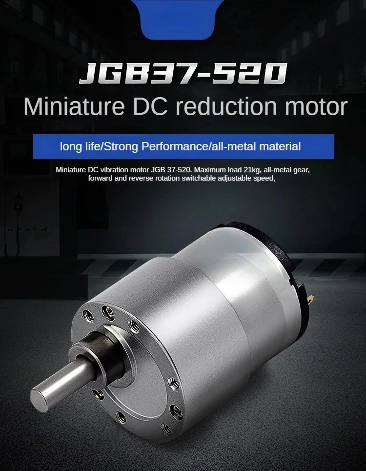 

Реверсивный двигатель постоянного тока JGB37-520 12/24В 7-600 об/мин