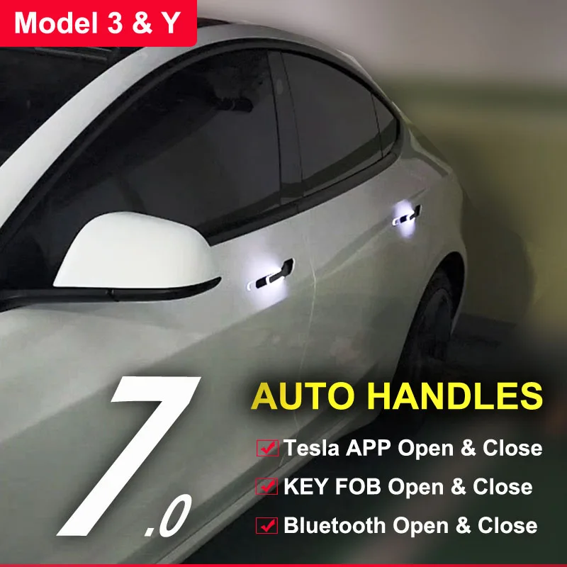 Model 3 Y Electric Auto Presenting Door Handles Handlebar with LED For Tesla Model 3 2020 2021  Model Y SATONIC V7.0 Waterproof