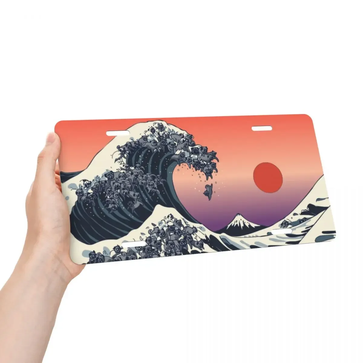 The Great Wave Off Kanagawa номерной знак Katshushika Hokusai стиль декоративный автомобиль передний