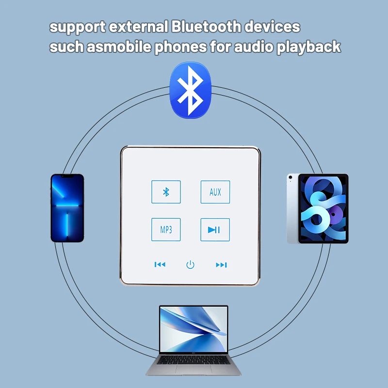 Мини-домашний Bluetooth-усилитель звука в стене сенсорная клавиша фон панель