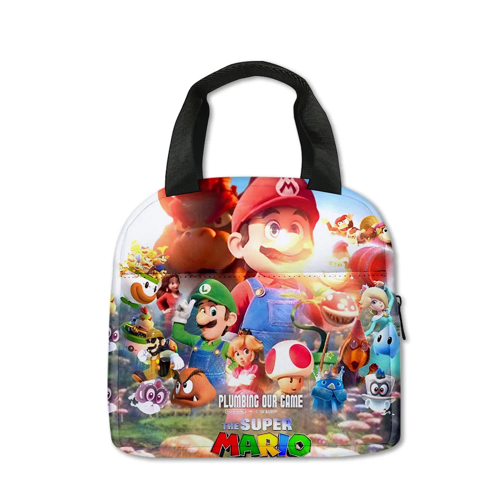

New Movie Super Mario Bros. Lunch Bag Mario Elementary School Students Portable Ice Bag Children Kids Bags for Girls