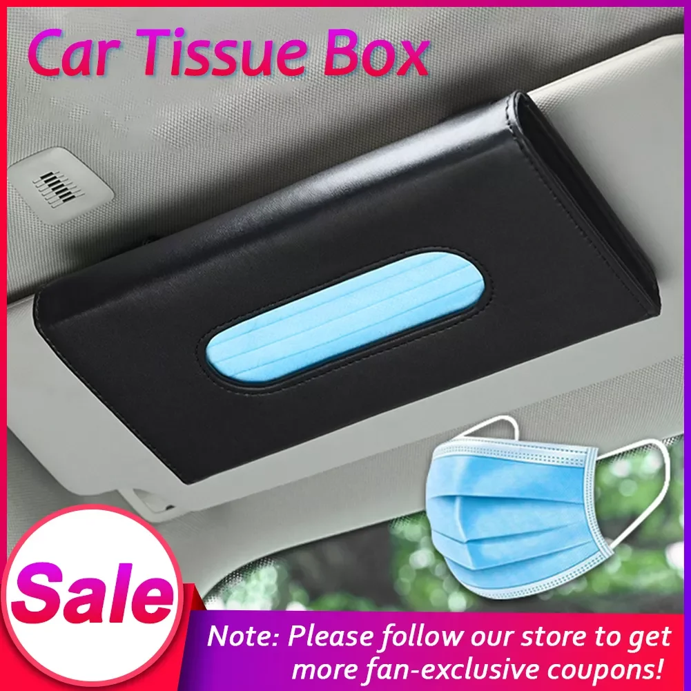 

Tissue Box Holder For Car Leather Sun Visor Tissue holder Visor Mask Holder Storage Box Interior Car Accessories Car Tissue Box
