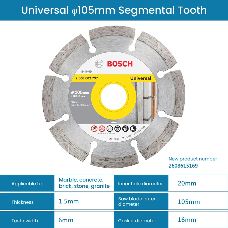 

Bosch Циркулярные алмазные диски для резки камня 105/110/125/180 мм