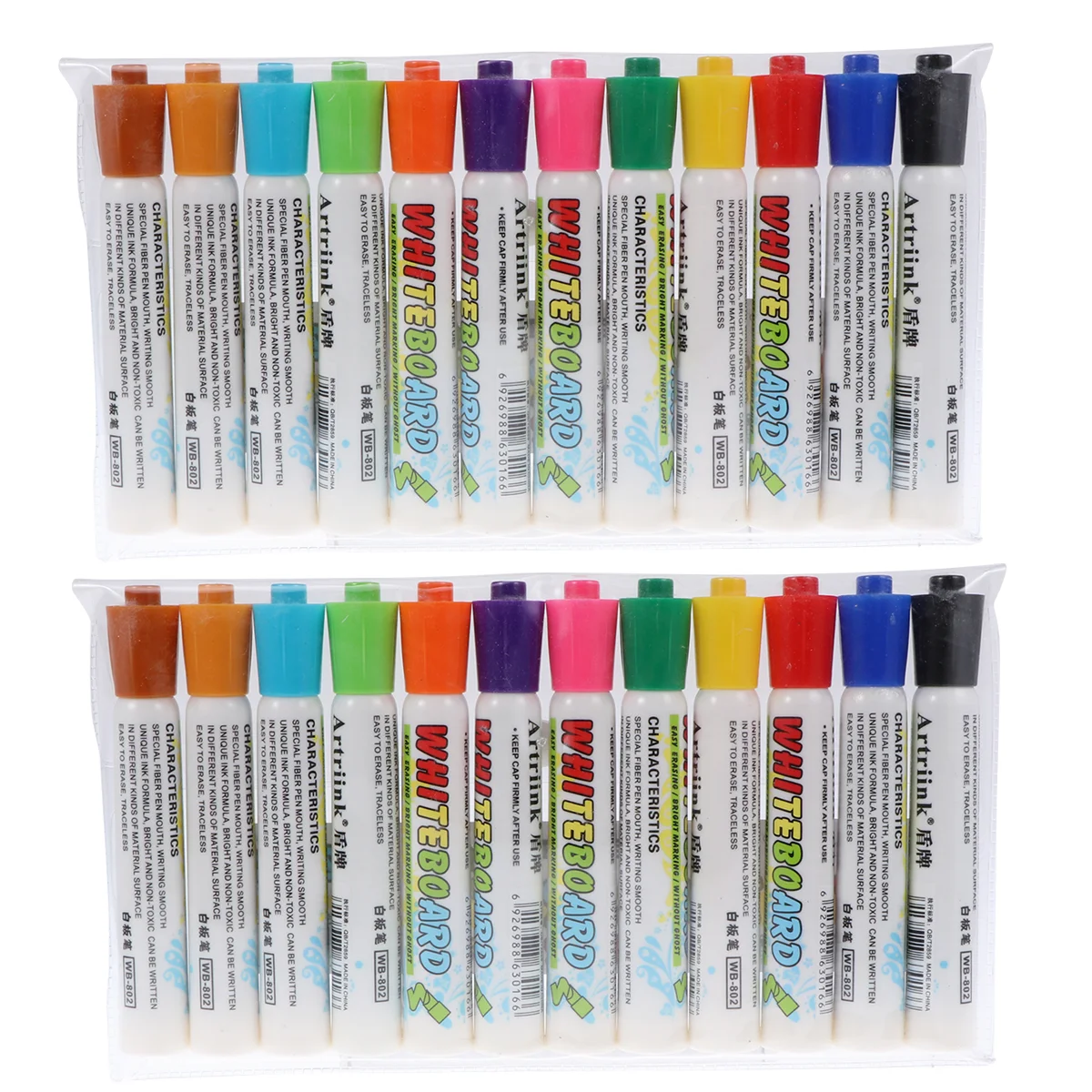 

2 Boxes/24PCS Colorful Practical Smooth Writing Durable Erasable Marker Pens Dry Erase Markers Whiteboard Markers for Office