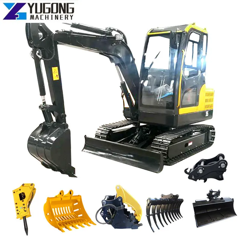 

China Wholesale Compact Mini Excavators 1 Ton Prices With Thumb Bucket Factory Price Diggers Mini Small Digger