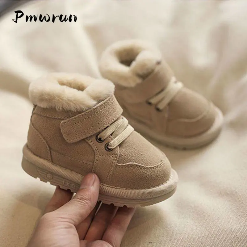 Baby Unisex Plush Winter Warm Snow Boots Kid Flat Soft Waterproof Outdoor Shoes Children Casual Daily Padded Thickened Shoes New