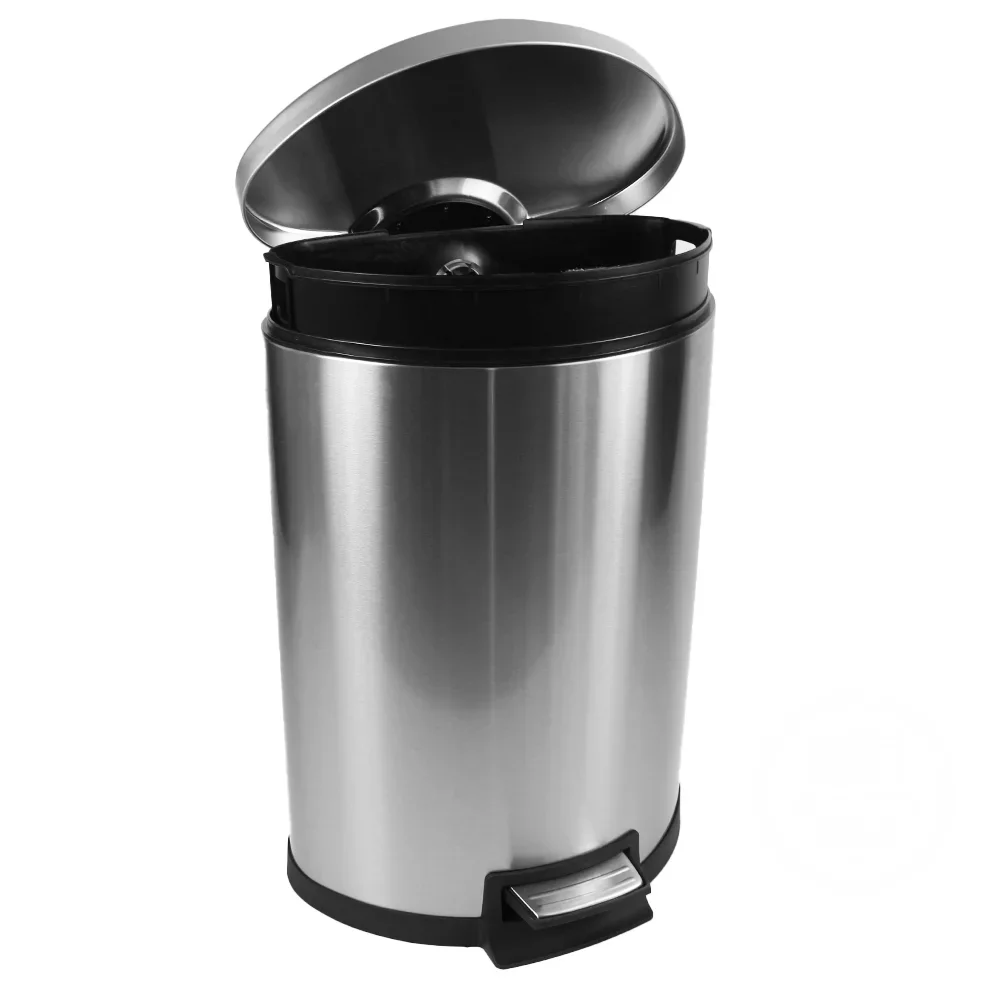 

14.5 Gallon Trash Can Stainless Steel Semi-Round Kitchen Trash Can,13 Lbs,18.80 X 15.50 X 27.00 Inches