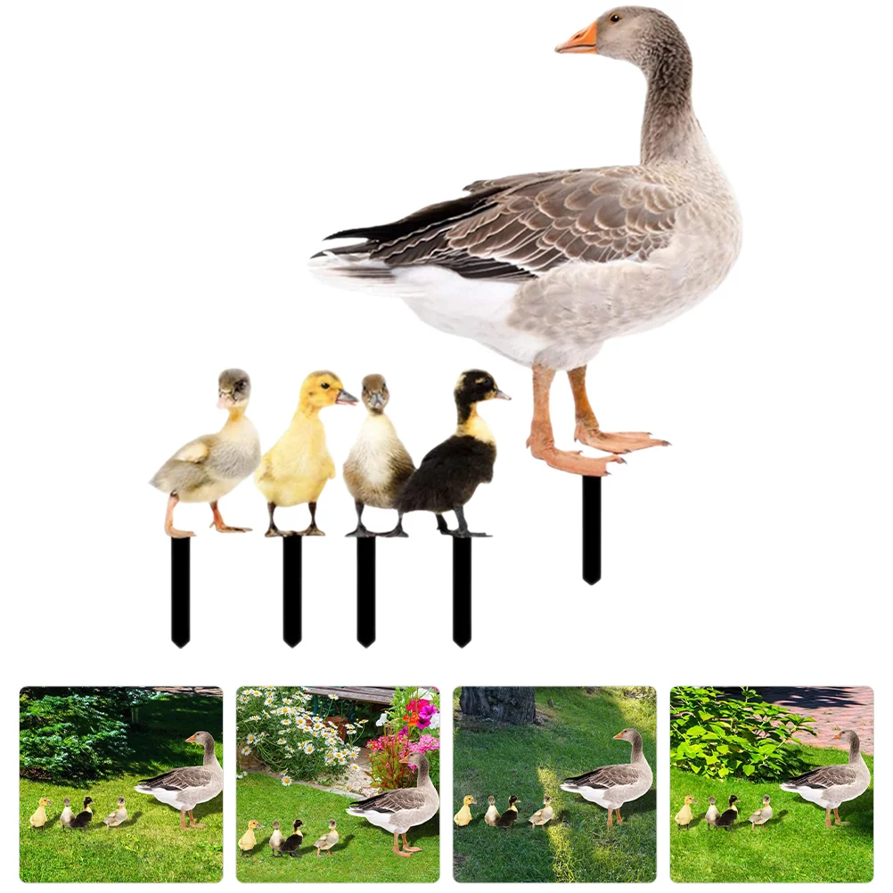 

Yard Silhouette Stake Spring Outdoor Decor Simulation Duck Insert Yards Acrylic Garden