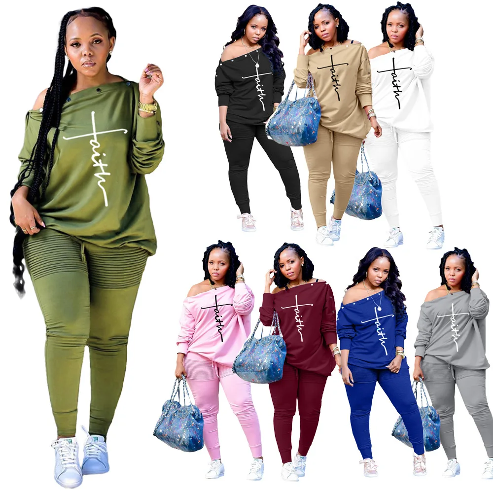 

Женский Повседневный костюм из двух предметов, Однотонный свитер с воротником на пуговицах и брюки со складками в уличном стиле, Y2K, весна