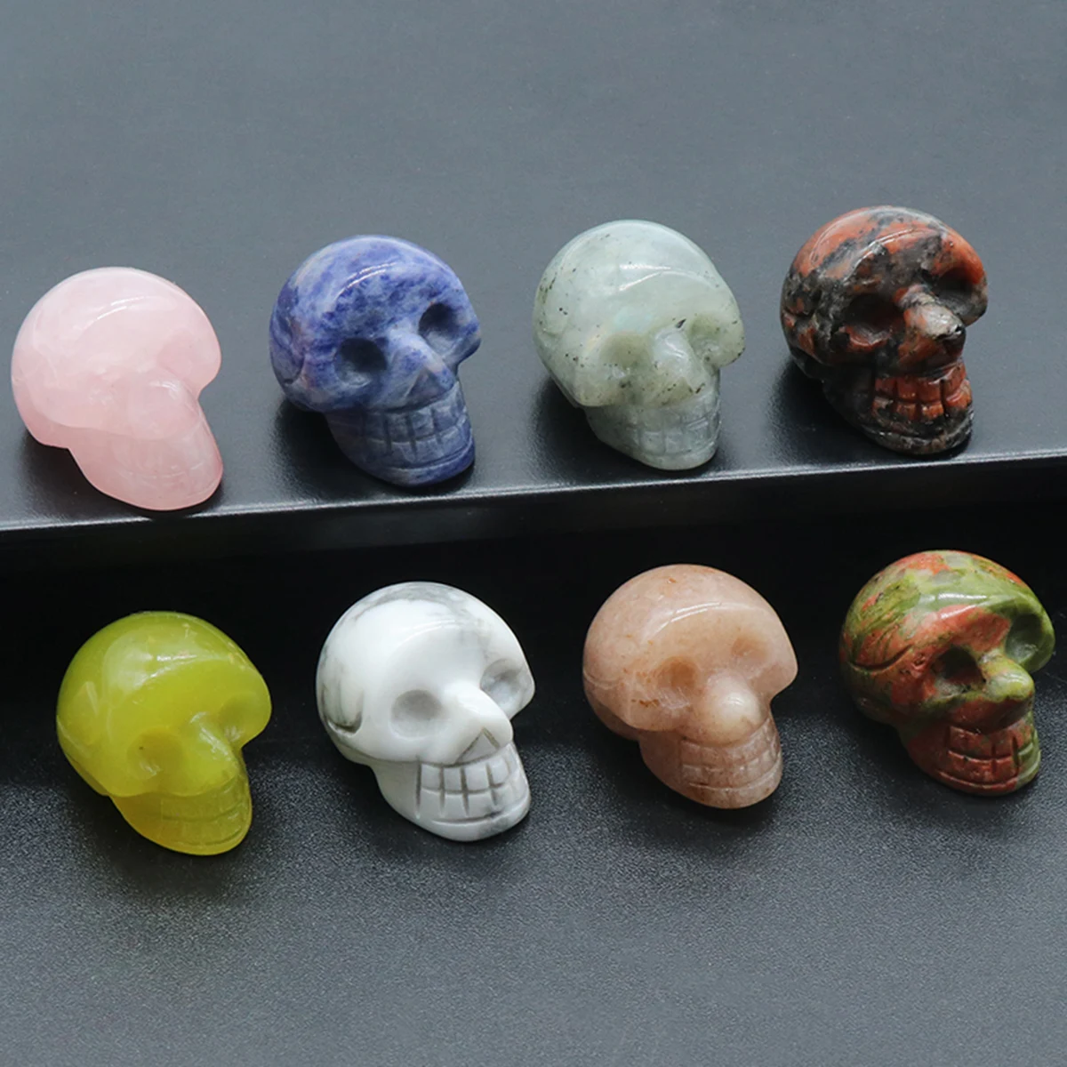 

Natural Stone Skull Beads No Hole Polished Bead for Jewelry Making Diy Women Man Necklace Bracelet Accessories