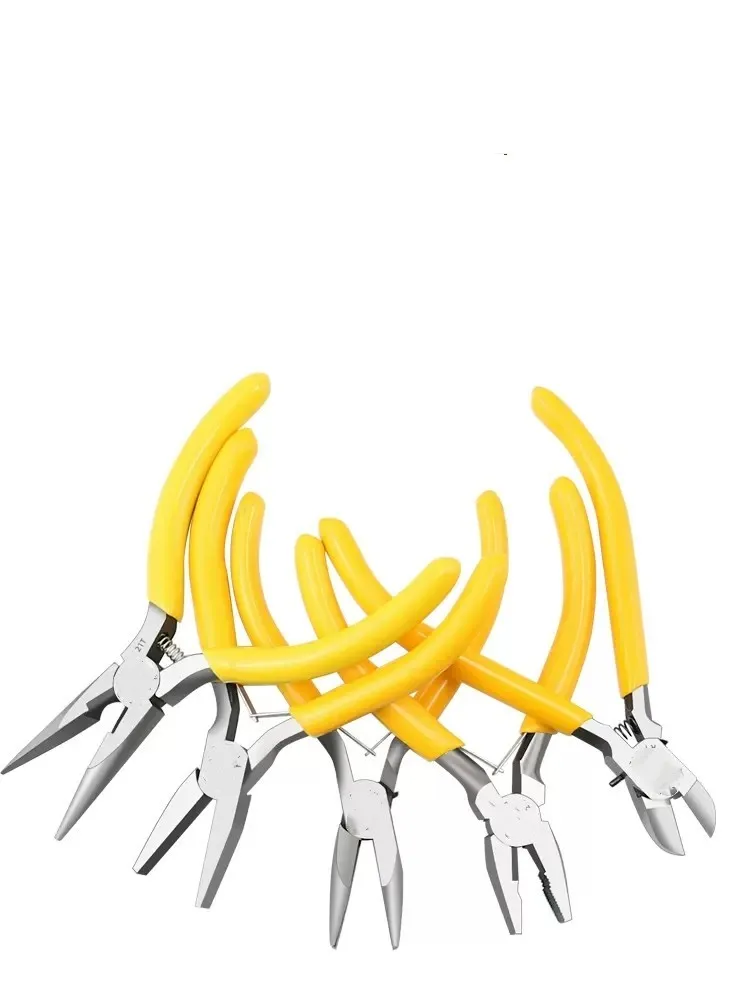 

Pointed Nose Pliers 5-Inch Manual DIY Mini Pliers Multifunctional Steel Wire Pliers Oblique Mouth Wire Stripping Pliers