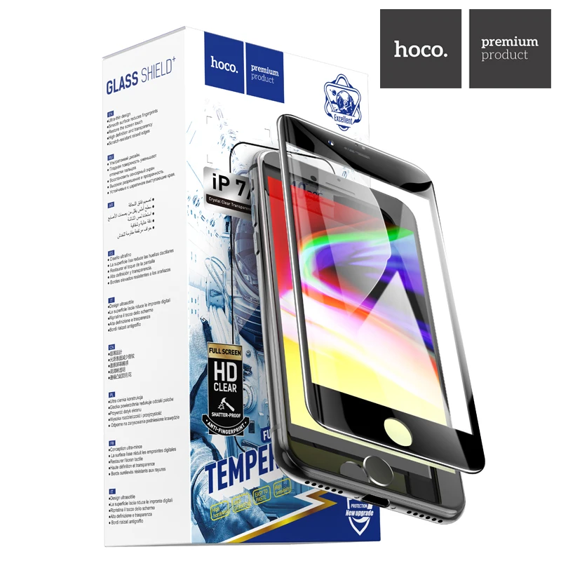 

HOCO 3D Screen Protector Full Cover Glass for iPhone 7 8Plus Curved Edge Tempered Glass iPhone 13 Pro 12 mini 11 X XR XS MAX