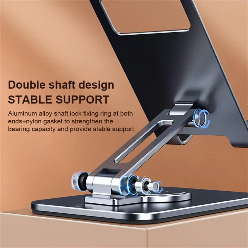 RYRA Aluminum Desk Phone Holder 360 Rotation Foldable Metal Cell Phone Stand For Ipad IPhone Xiaomi Samsung Cell Phone Bracket