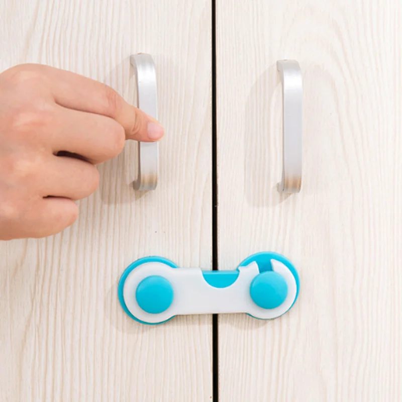 2pcs/set Baby Safety Locks Cabinet Lock Doors Drawers Wardrobe Cupboard Plastic Protection Lock for Children Child Kids Security