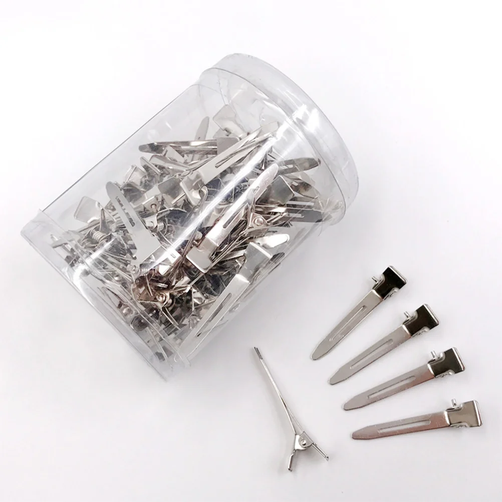 

100PCS Prong Curl Clips Hair Dye Clip Steel Hair Clip Salon Hair Clips Hair Claw Clamp Crocodile Hair Clips