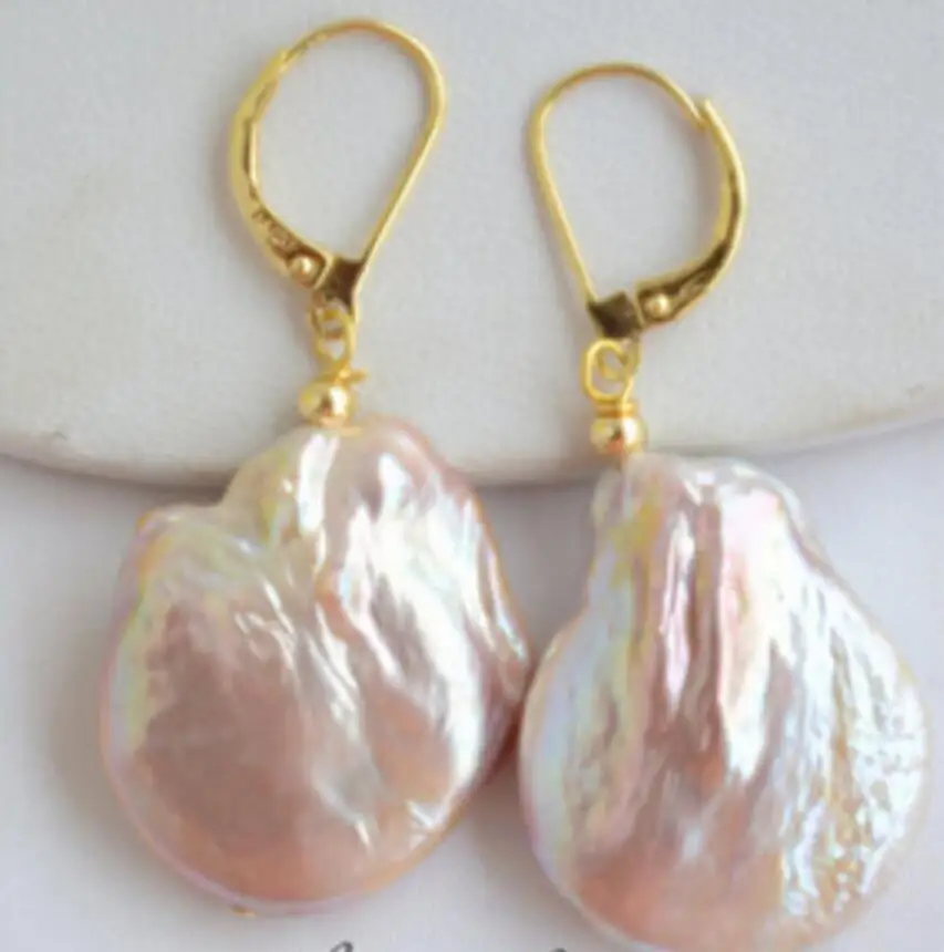 

coin lavender baroque keshi reborn pearl dangle earring