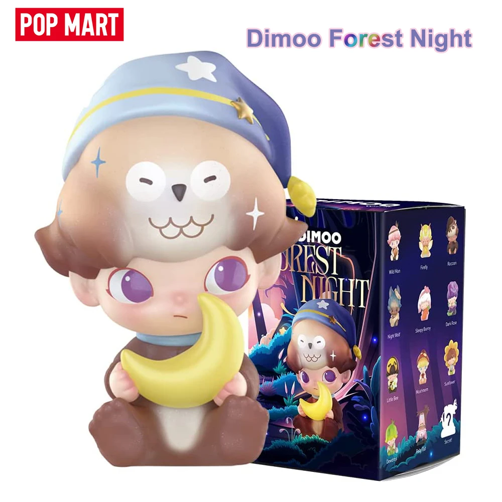 

Original POP MART Dimoo Forest Night Series Blind Box Toy Cute Anime Figure Gift Surprise Box Random Confirm Style Doll For Kids