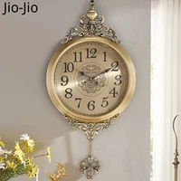 Large Nordic Wall Clock Vintage Metal Gold Living Room Wall Watches Home Decor Silent Movement Creative Quartz Clock Mute