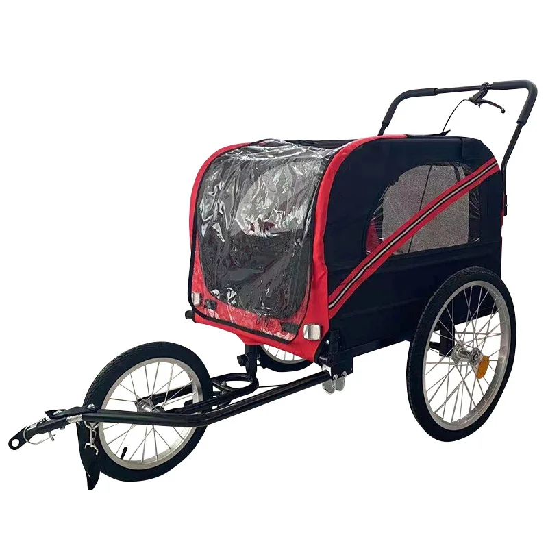 Pet Bike Trailer Foldable Cat and Dog Travel Cart Dual Purpose Outdoor Camping Luggage Transport Vehicle with A Capacity of 40kg