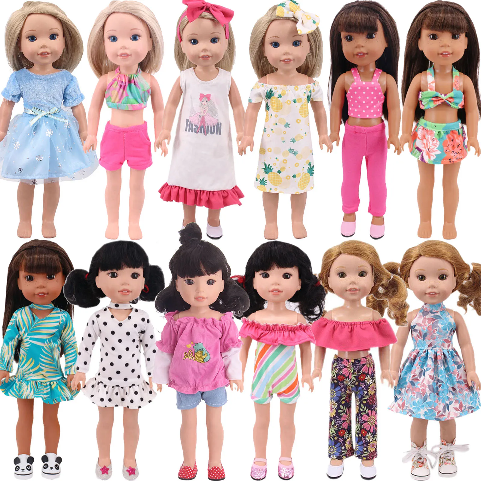 Fashion Style Summer Dress Fit 14.5 Inch Wellie Wisher&32-34 Cm Dolls Nancy Girl's Accessories,gift